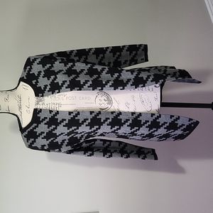 Ann Taylor Petites Open Front Houndstooth Cardigan Cardi XSP